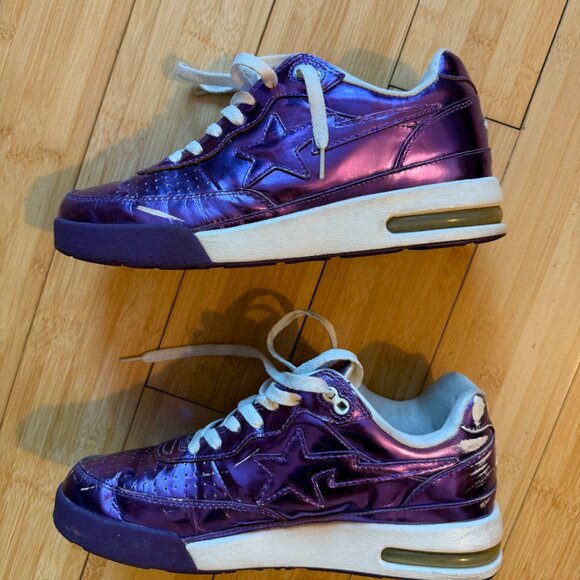 A Bathing Ape Bape Sta, Color Purple Foil, Sneaker Without Box, Men US 8.5 - Picture 2 of 6
